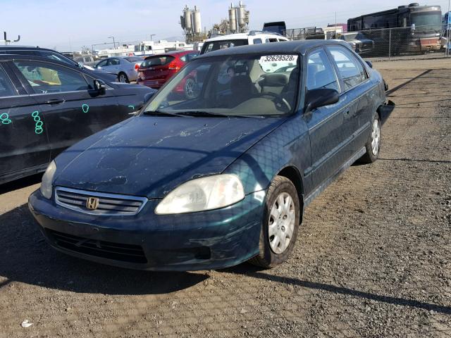 2HGEJ6611XH557707 - 1999 HONDA CIVIC BASE GREEN photo 2