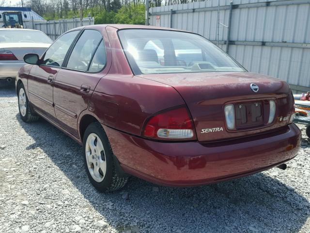 3N1CB51D13L777562 - 2003 NISSAN SENTRA XE RED photo 3