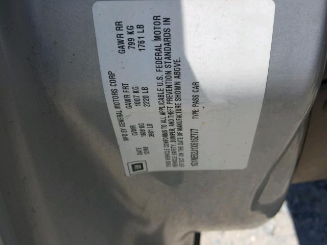 1G1NE52J1X6162777 - 1999 CHEVROLET MALIBU LS 银色 照片 10