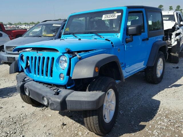 1C4AJWAG4HL678826 - 2017 JEEP WRANGLER S BLUE photo 2