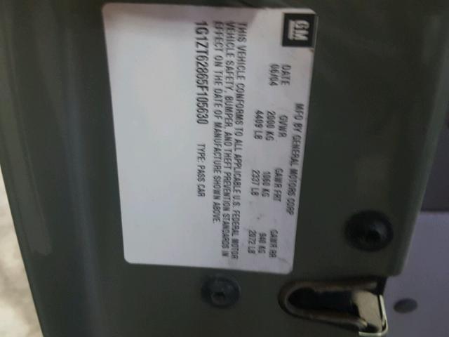 1G1ZT62865F105630 - 2005 CHEVROLET MALIBU MAX მწვანე ფოტო 10