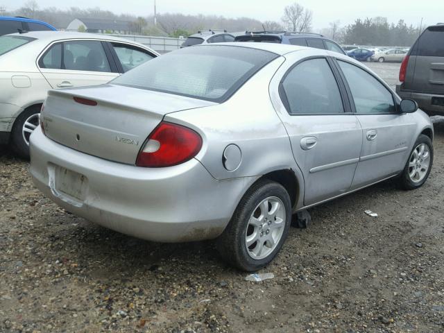 1B3ES46C1YD565954 - 2000 DODGE NEON BASE SILVER photo 4