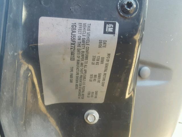 1G8AJ55FX7Z144103 - 2007 SATURN ION LEVEL BLACK photo 10