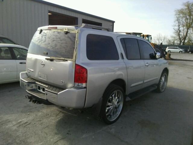 5N1AA08B64N710984 - 2004 NISSAN ARMADA SE SILVER photo 4