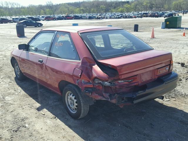 1FAPP10JXPW239772 - 1993 FORD ESCORT BURGUNDY photo 3