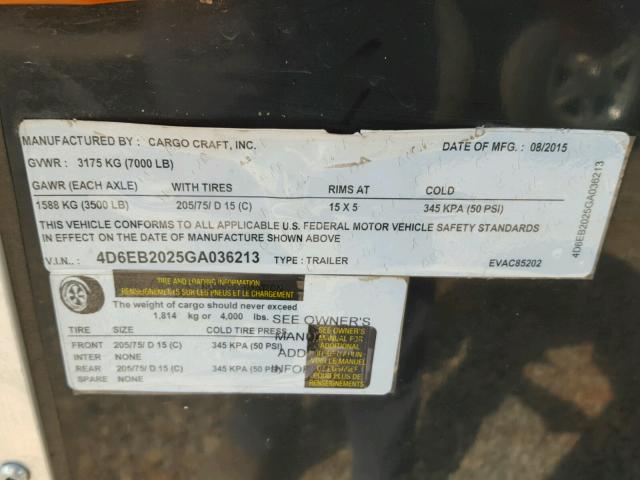 4D6EB2025GA036213 - 2015 INTERNATIONAL ALL MODELS შავი ფოტო 10