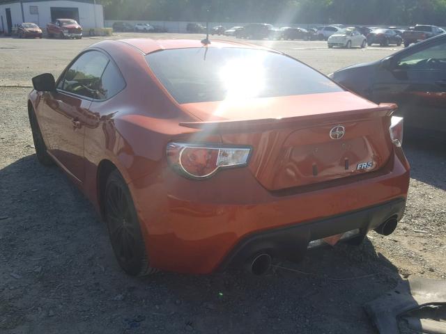 JF1ZNAA17D2725682 - 2013 TOYOTA SCION FR-S ORANGE photo 3