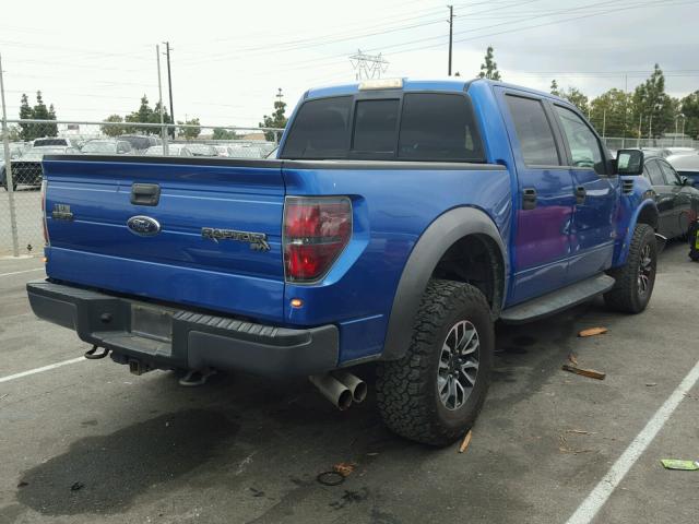 1FTFW1R65CFC98018 - 2012 FORD F150 SVT R BLUE photo 4