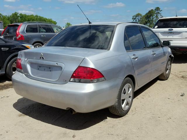 JA3AJ36E54U021624 - 2004 MITSUBISHI LANCER LS SILVER photo 4