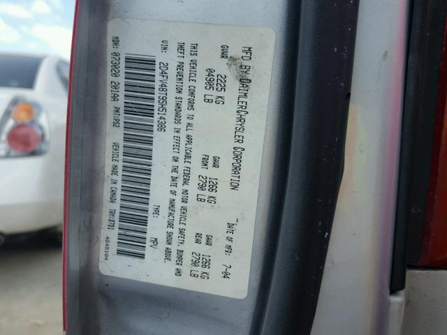 2D4FV48T95H514386 - 2005 DODGE MAGNUM SE TWO TONE photo 10