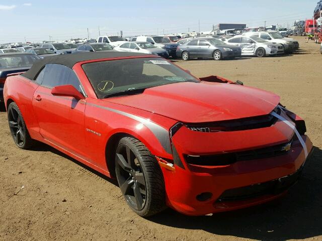 2G1FB3D32E9250890 - 2014 CHEVROLET CAMARO LT RED photo 1