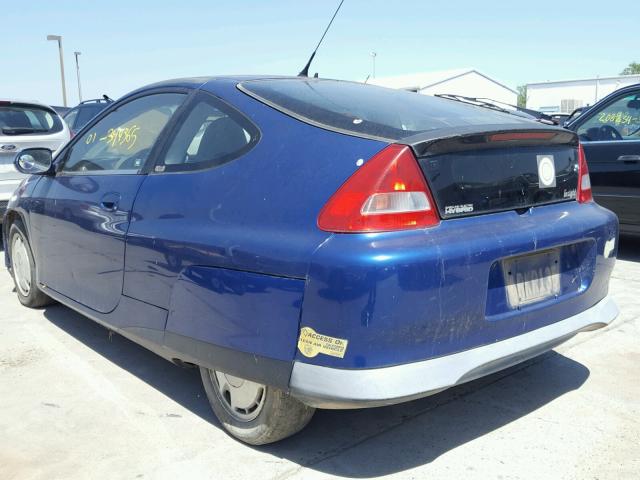 JHMZE13531T000658 - 2001 HONDA INSIGHT BLUE photo 3