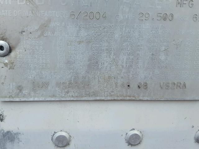 1UYVS25345U414608 - 2005 UTILITY TRAILER WHITE photo 10