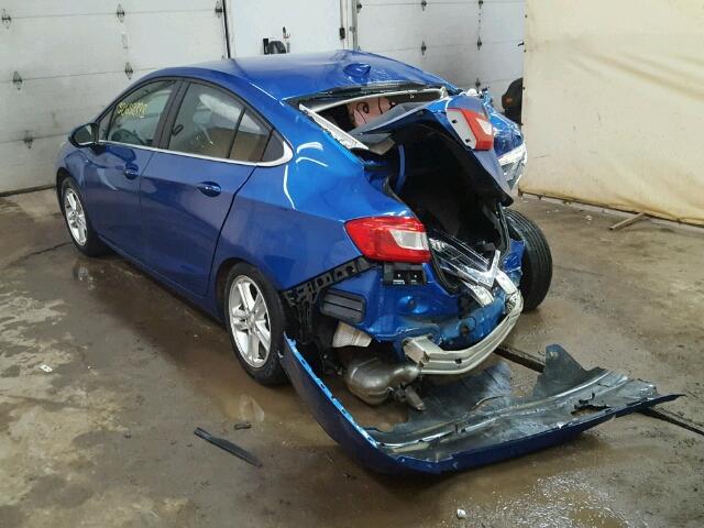 1G1BE5SM3G7275251 - 2016 CHEVROLET CRUZE LT BLUE photo 3