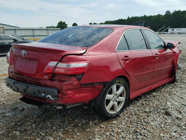 4T1BE46K78U239426 - 2008 TOYOTA CAMRY RED photo 4