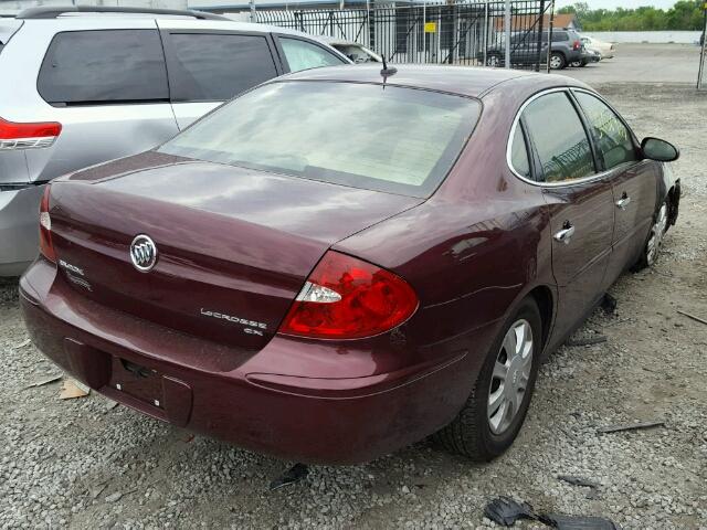 2G4WC582871190242 - 2007 BUICK LACROSSE C MAROON photo 4