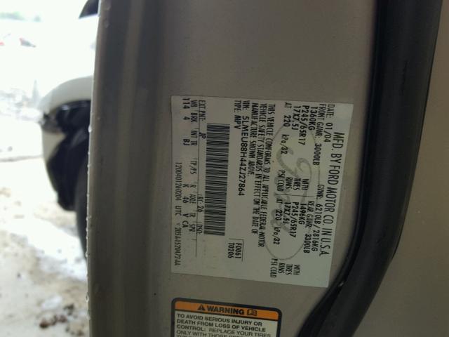 5LMEU88H44ZJ27864 - 2004 LINCOLN AVIATOR 银色 照片 10