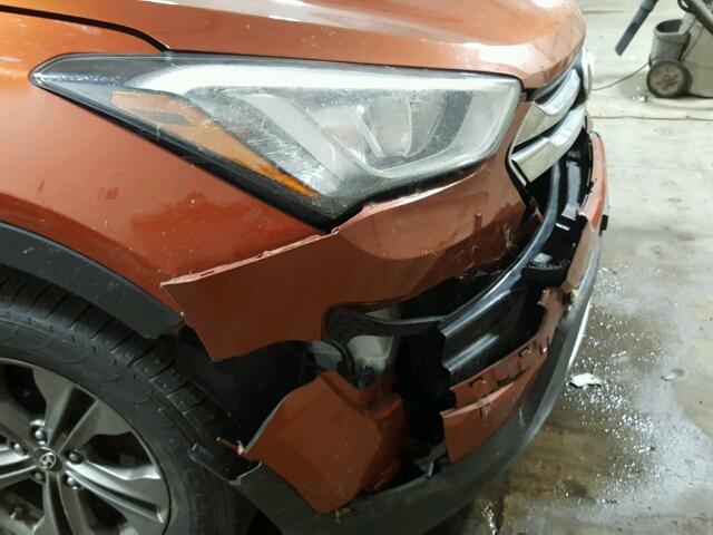 5XYZU3LB6DG041226 - 2013 HYUNDAI SANTA FE S ORANGE photo 9