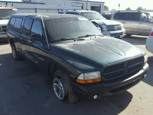 1B7GL22X7YS544717 - 2000 DODGE DAKOTA GREEN photo 1