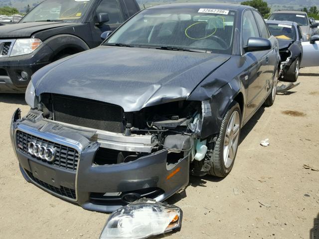 WAUAF78E38A052513 - 2008 AUDI A4 2.0T GRAY photo 2