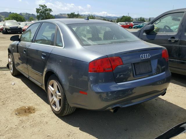 WAUAF78E38A052513 - 2008 AUDI A4 2.0T GRAY photo 3