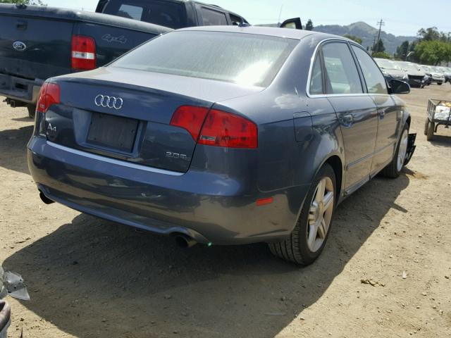 WAUAF78E38A052513 - 2008 AUDI A4 2.0T GRAY photo 4