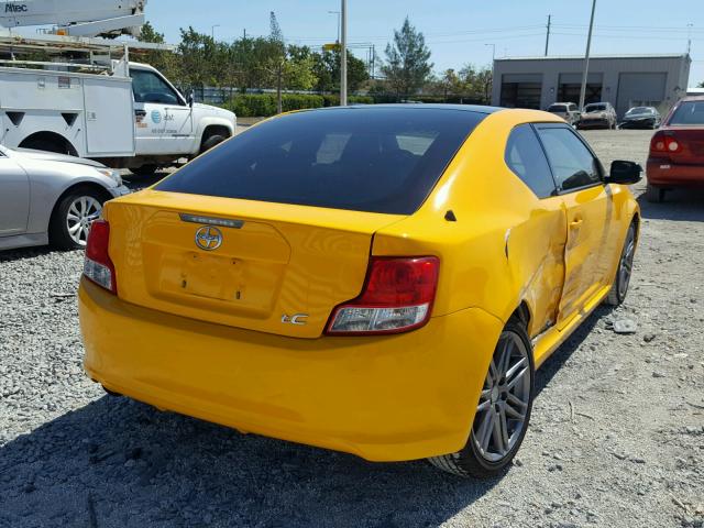 JTKJF5C75C3022970 - 2012 TOYOTA SCION TC YELLOW photo 4