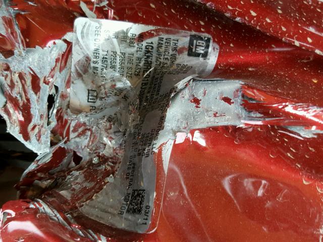 1GKKRRED1BJ339866 - 2011 GMC ACADIA SLT წითელი ფოტო 10