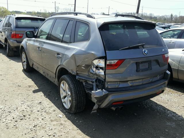 WBXPC9C46AWJ33467 - 2010 BMW X3 XDRIVE3 GRAY photo 3