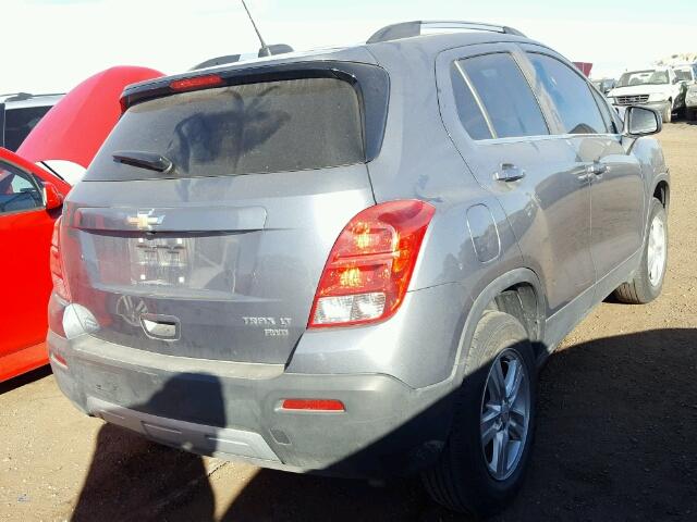 KL7CJRSB7FB195585 - 2015 CHEVROLET TRAX GRAY photo 4