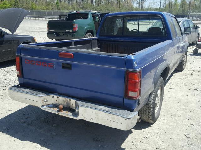 1B7GL23X2TS598630 - 1996 DODGE DAKOTA BLUE photo 4