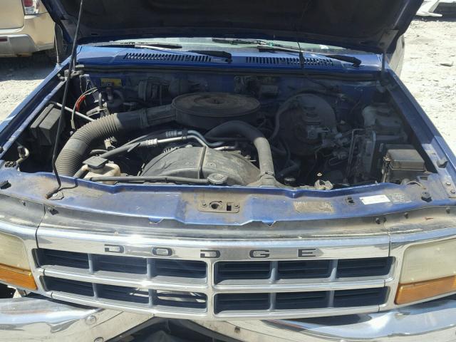 1B7GL23X2TS598630 - 1996 DODGE DAKOTA BLUE photo 7