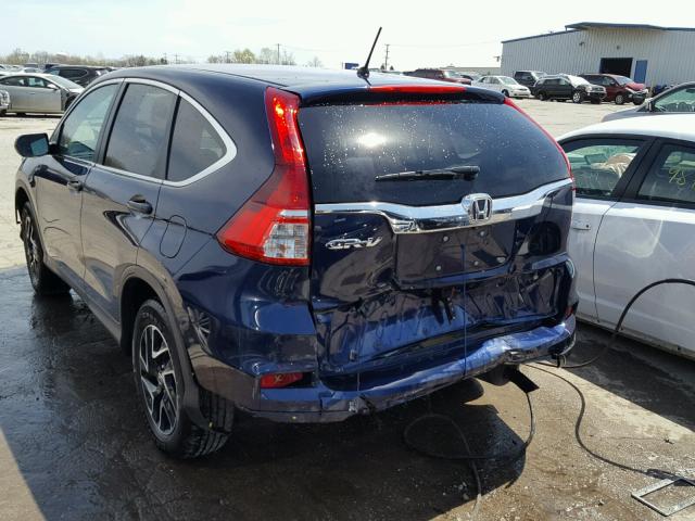 2HKRM3H44GH514841 - 2016 HONDA CR-V SE BLUE photo 3