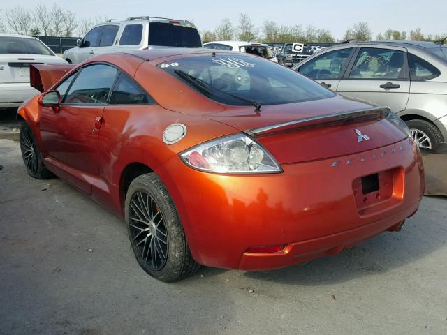 4A3AK34T66E017916 - 2006 MITSUBISHI ECLIPSE GT ORANGE photo 3