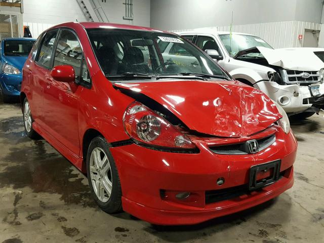 JHMGD38637S058145 - 2007 HONDA FIT S RED photo 1