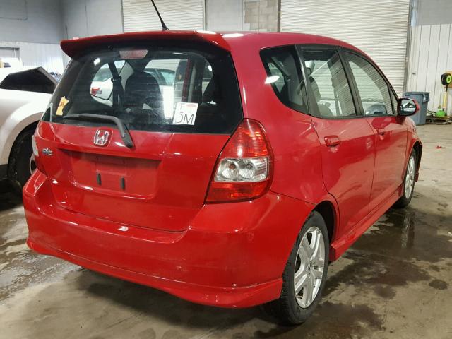 JHMGD38637S058145 - 2007 HONDA FIT S RED photo 4