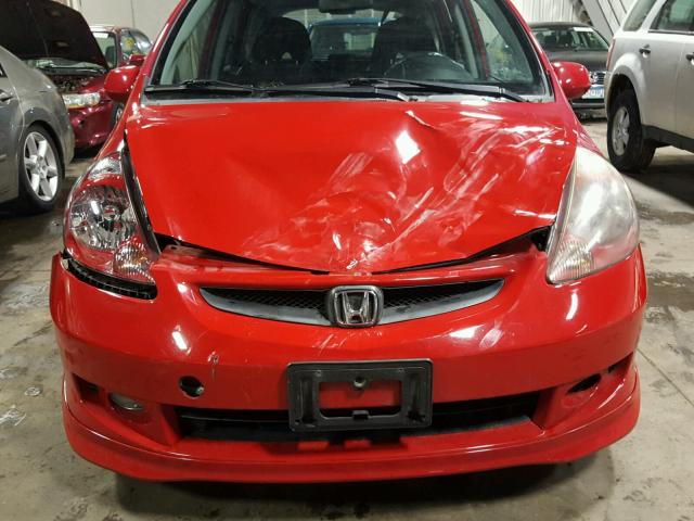 JHMGD38637S058145 - 2007 HONDA FIT S RED photo 9