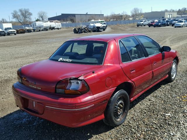 1G2NE52M2VM556660 - 1997 PONTIAC GRAND AM S Tünd qırmızı foto 4