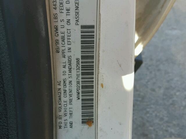 WVWPD23B7YE132988 - 2000 VOLKSWAGEN PASSAT GLX 白色 照片 10