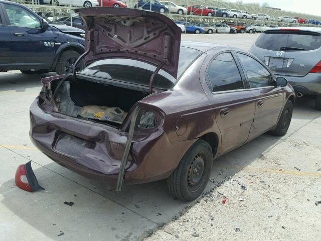 1P3ES46C8YD634282 - 2000 PLYMOUTH NEON BASE 栗色 照片 4