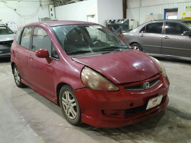 JHMGD38607S052495 - 2007 HONDA FIT S RED photo 1