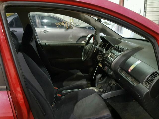 JHMGD38607S052495 - 2007 HONDA FIT S RED photo 5