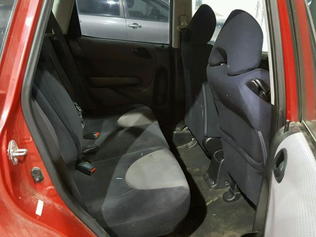 JHMGD38607S052495 - 2007 HONDA FIT S წითელი ფოტო 6