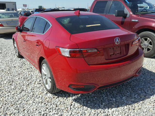 19UDE2F3XHA000966 - 2017 ACURA ILX BASE RED photo 3