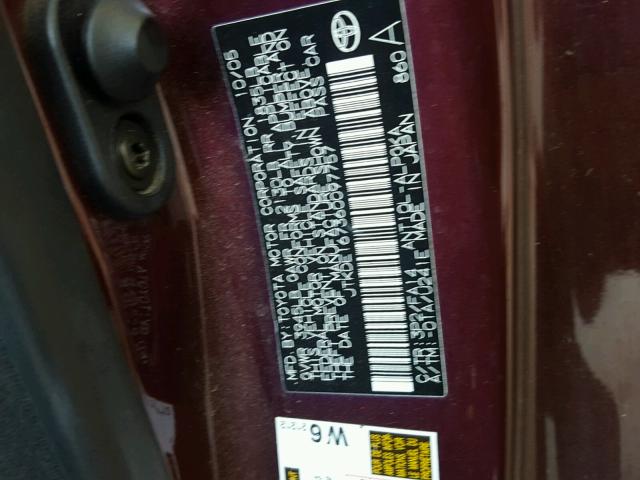 JTKDE167360097757 - 2006 TOYOTA SCION TC 紫色 照片 10