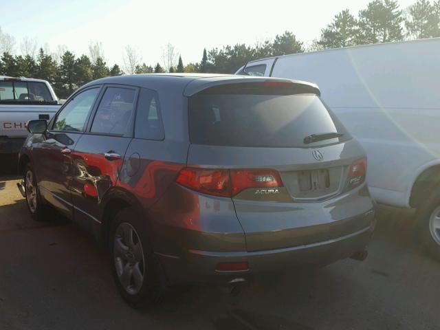 5J8TB18267A001145 - 2007 ACURA RDX GRAY photo 3