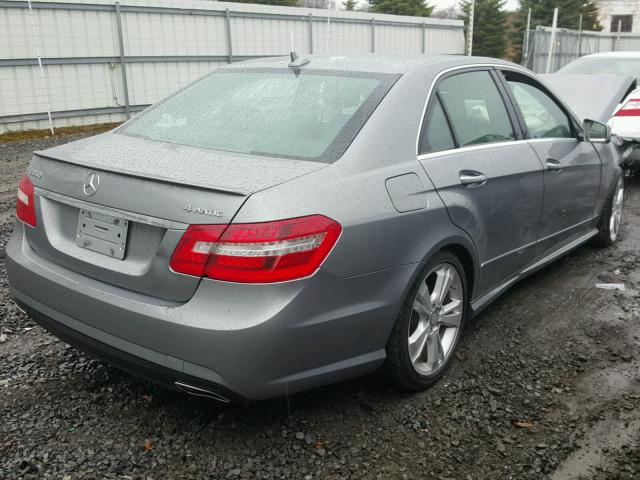 WDDHF8JB0DA743196 - 2013 MERCEDES-BENZ E 350 4MAT GRAY photo 4