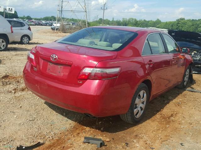 4T1BE46K98U230100 - 2008 TOYOTA CAMRY RED photo 4