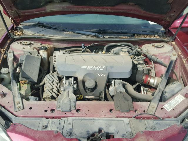2G2WP522541358369 - 2004 PONTIAC GRAND PRIX MAROON photo 7