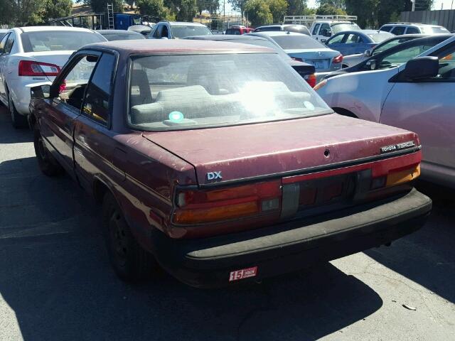 JT2EL32D3J0264080 - 1988 TOYOTA TERCEL DEL MAROON photo 3